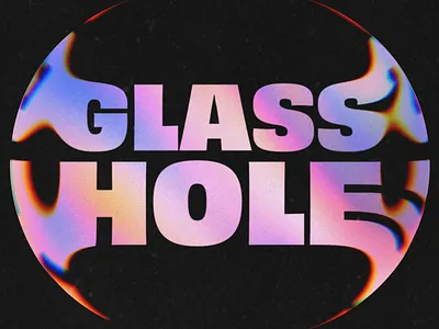 Glasshole glass liquid glass refracting text type