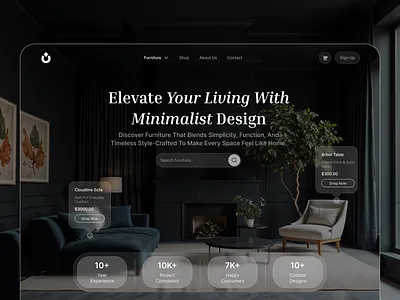 💺 Furniture Landing Page UI app dailyui daly ui darkmodedesign design designinspiration dribbble furnituredesign minimalui mobile app ui uiux ux webdesign