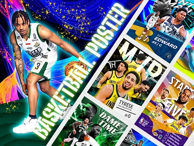 Sports Graphic Design - Basketball Poster & Social Media Design 2d art adobe illustrator adobe photoshop ads banner agency business corporate creative design graffiti graphic design social media design sport infographic sport poster sport social media media