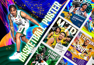 Sports Graphic Design - Basketball Poster & Social Media Design 2d art adobe illustrator adobe photoshop ads banner agency business corporate creative design graffiti graphic design social media design sport infographic sport poster sport social media media