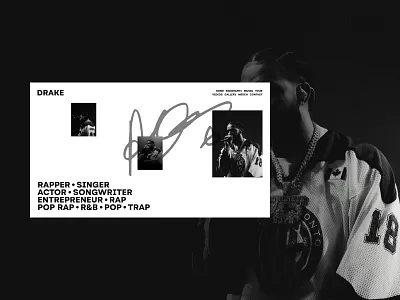Hero Section - Drake art directed branding design drake editorial design graphic design hero section hiphop illustration music ui user interface web design