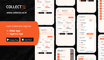 CollectX — Loan Collection App for Agencies & Field Agents app branding design graphic design illustration logo motion graphics ui ux vector
