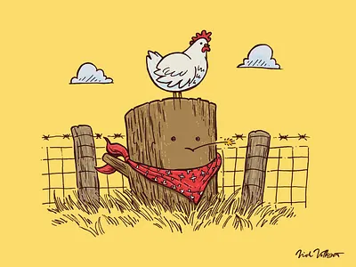 Farm Log chicken country country living farm farm life illustration log pen and ink summer