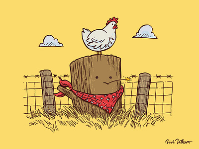 Farm Log chicken country country living farm farm life illustration log pen and ink summer