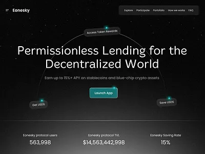 Landing page design for Crypto lending. branding design ui ux webdesign