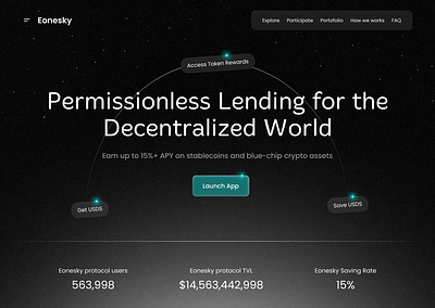 Landing page design for Crypto lending. branding design ui ux webdesign