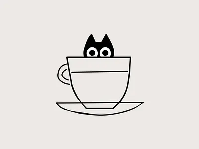 Gatto Turbolino Primary alley animal black brand branding cafe cat coffee cup gatto illustration logo mascot shop strong turbo