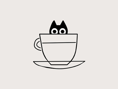 Gatto Turbolino Primary alley animal black brand branding cafe cat coffee cup gatto illustration logo mascot shop strong turbo