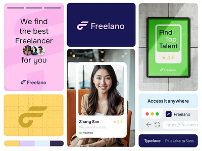 Freelano - Freelancer Hiring Platform agency branding business company design freelancer graphic design guideline hiring identity illustration job logo platform portal talent technology ui vector