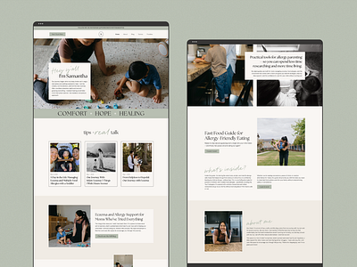 From Scratch - Health Blog Website blog blog for moms community eczema green website health and wellness health blog holistic health logo design newsletter subscribe ui web design website blog