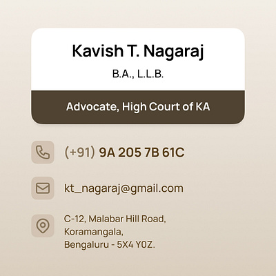 WhatsApp Business Card for a Lawyer brown business card color colour communication digital minimal sepia typography ux