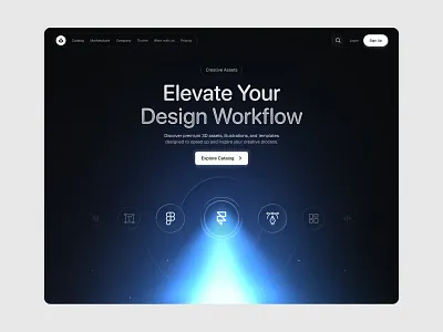 Creative Assets Hero — Elevate Your Workflow 🎨✨ design design site figma figma design framer hero hero design hero section hero section design logo saas saas design ui uiux ux uxui web design webdesign