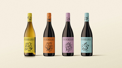 Panorama Wine labels beverage branding etiqueta illustration label labeldesign packaging vino wine