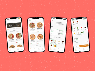 Pizza Ordering App - Build your Pizza design food ordering mobile ux design product design ui ux