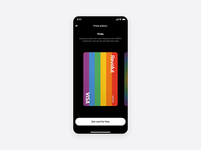 Revolut Pride cards animation cards clean design design app graphic design interaction lgbtq minimal minimal cards mobile pride pride cards principle revolut ui ux virtual cards visa