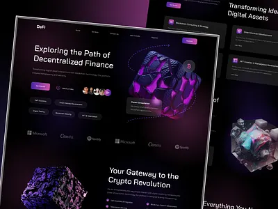 DeFi - Cryptocurrency Website for Blockchain Platform blockchain blockchain design blockchain landing page crypto dark landing page design landing page platform service ui design ux design web design website website design