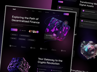 DeFi - Cryptocurrency Website for Blockchain Platform blockchain blockchain design blockchain landing page crypto dark landing page design landing page platform service ui design ux design web design website website design