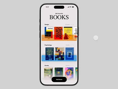 Books UI - mobile app app book book reading books collection favorites learning library online reading reading ui