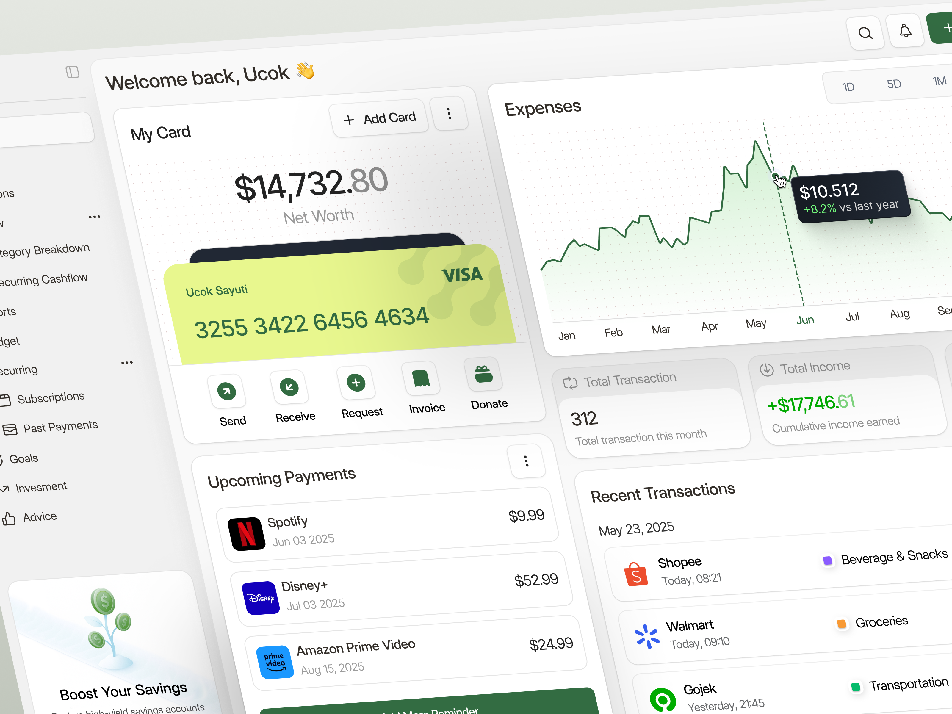 Dooit - SaaS Finance Dashboard analytics b2b cansaas chart clean dashboard design ewallet finance finance dashboard financial fintech interface modern payment product design saas transaction ui ux