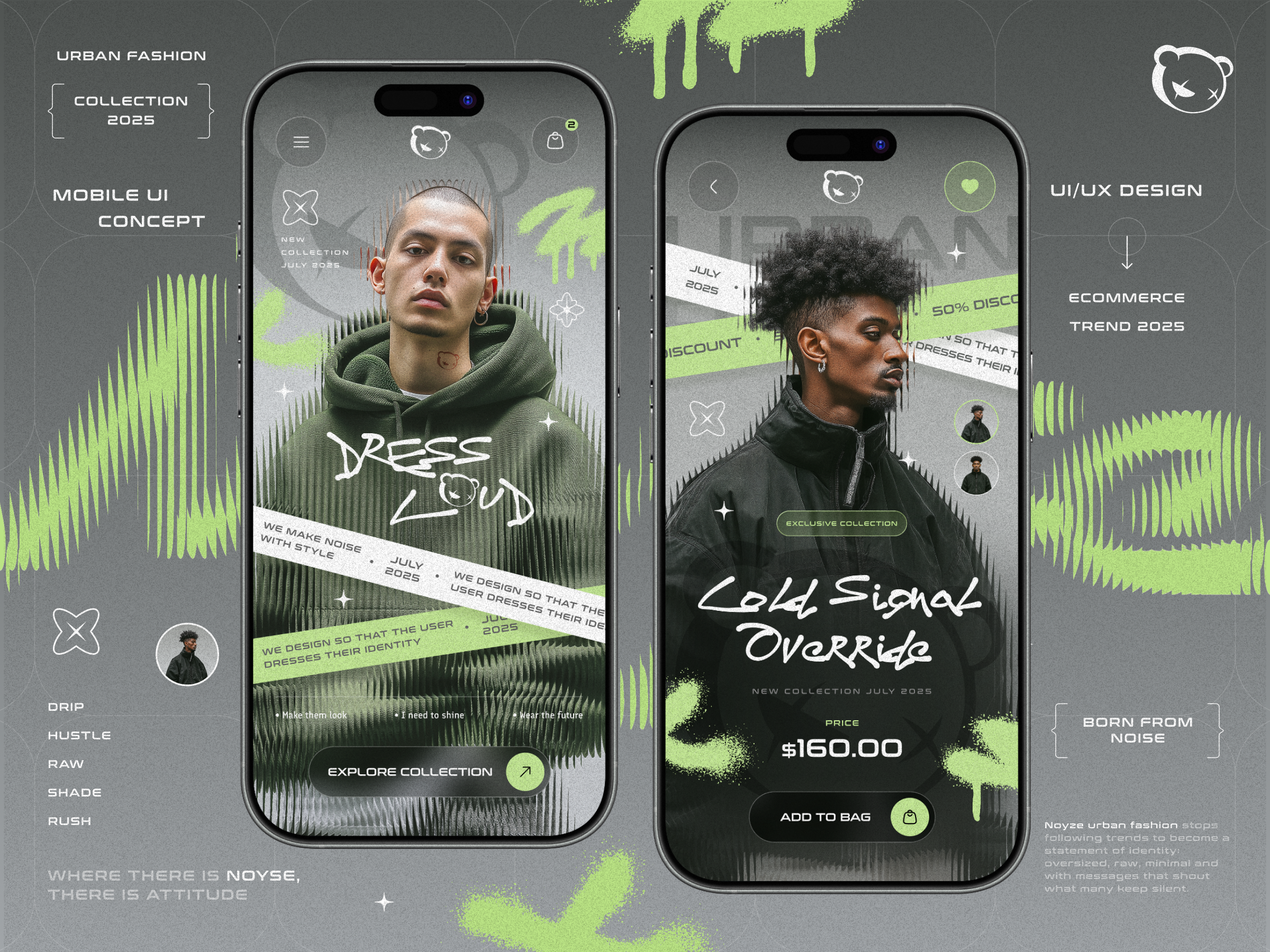 Web eCommerce Noyze brand ecommerce fashion inspiration interface ios item minimalism product design responsive responsive website shopping store trend ui design user experience ux design website