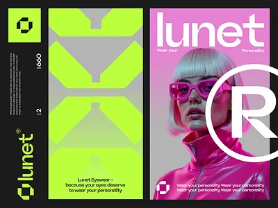 Lunet : Eyewear - Visual Identity accecorries animation brand brand book brand guideline branding clean design eyeglasses eyewear eyewear brand fashion graphic element layout logo design logotype marketing motion graphics pattern sun glasses supergraphic