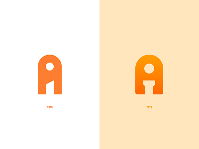 AI Logo Redraw - 2016 vs 2025 ai brand brand design branding design dual image gradient graphic design logo orange p3 profile user vibrant