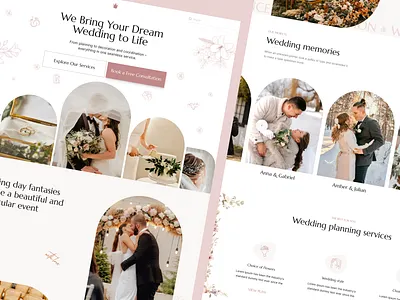 Wedding Plan - Web Template💎💐👰🏻‍♀️🤵🏻 bride design figma groom ui web web template wedding