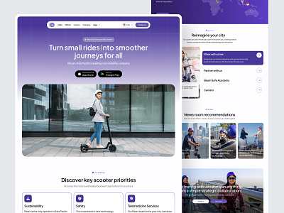 VoltRide - Scooter Shop Website full page landing page ride scooter scooter shop shop store web webdesign