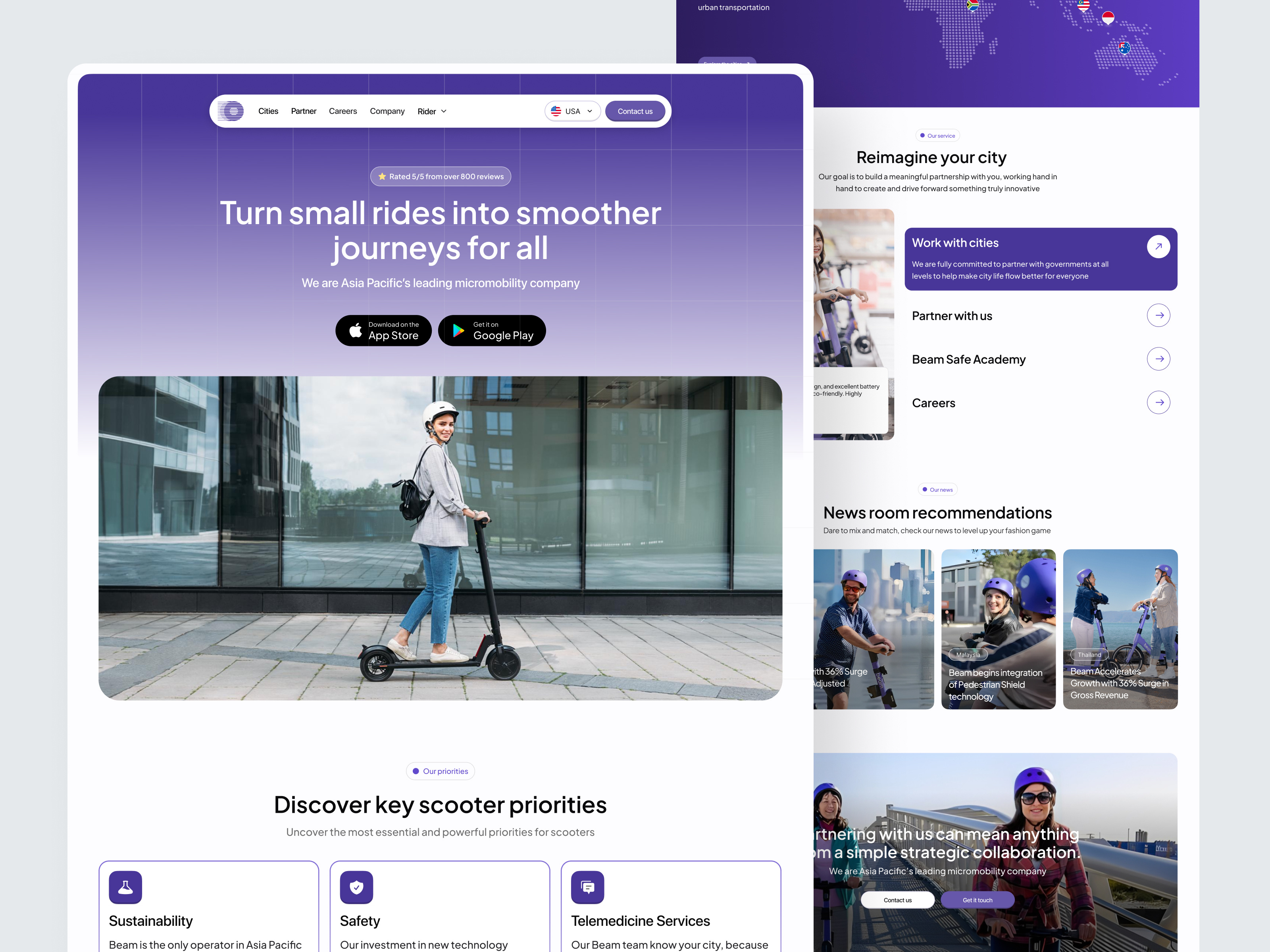 Example of Landing Page And Website Design