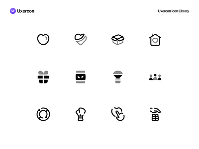 Charity & Love - Uxercon Icon Library animation care charity charity icon design figma gift heart hope humanity icon icon design icon pack iconography logo love ui uiux ux uxercon