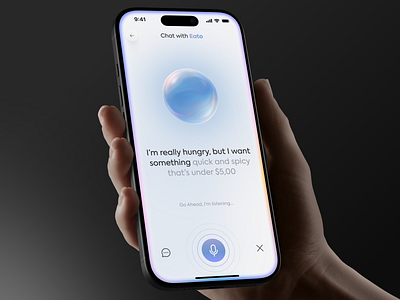Eato.AI – AI Food Recommendation ai ai food app design artificial intelligence chat clean food food recommendation menu mobile app mobile apps recommendation restaurant voice