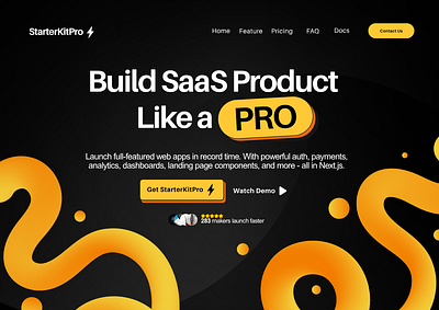 StarterKitPro Hero Section Redesign – Clean, Bold SaaS UI user experience