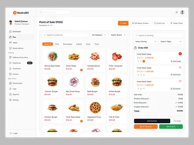 Restaurant POS System | Reservation Management SaaS Platform dashboarddesign dribbblebest figmadesign fooddeliveryui inventorymanagement ordermanagement pos posdashboard posui productdesign restaurantapp restaurantpos saasdesign uidesign uxdesign webappdesign