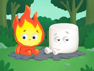 Where There Was Fire... A Tender Spark Remains 🔥 cartoonstyle characterdesign culturalillustration cutecharacters emotionalart freelanceillustrator illustration latinxart mascotart mexicanculture openforwork printready proverbs stickerdesign visualstorytelling