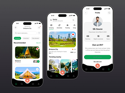 Hipcamp - RV Camping - IOS Mobile App android business camp ios mobile outdoor tour travel ui ux