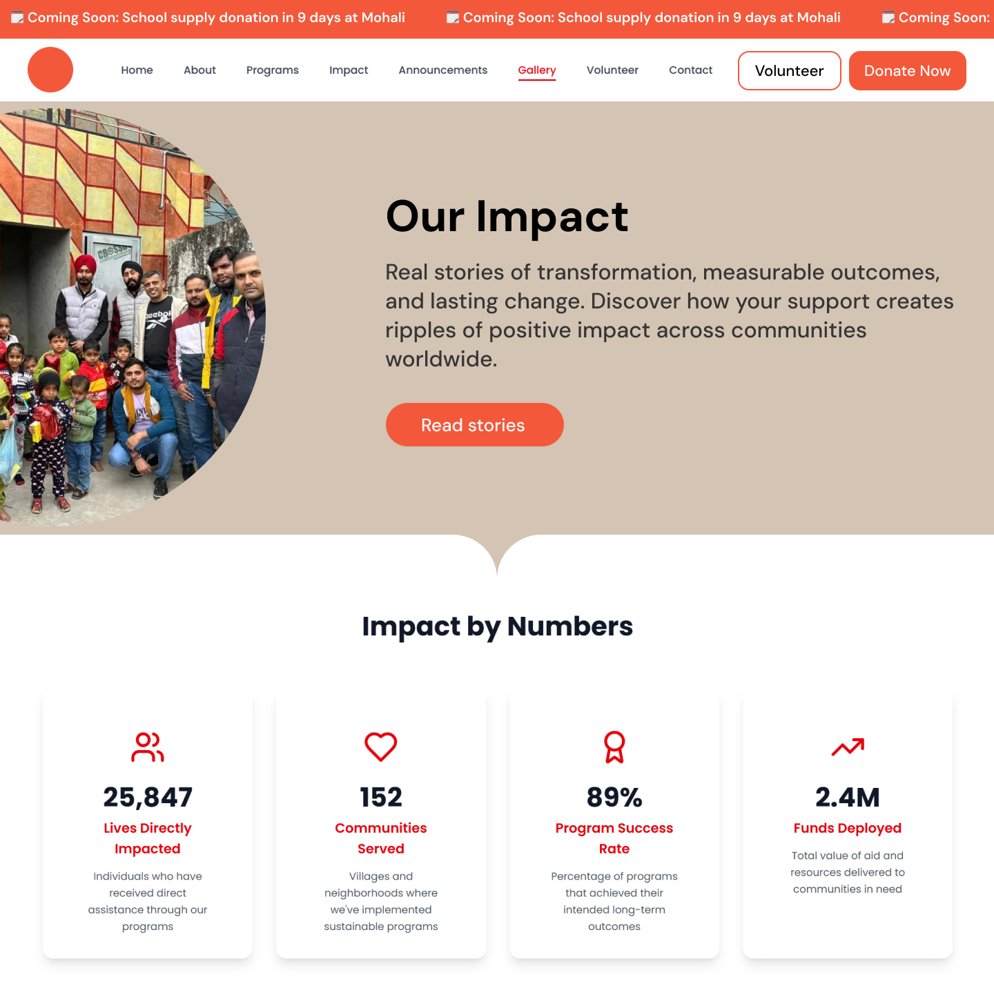 NGO- Page UI. graphic design ngo ngopage ngowebsite simple ui uidesign uiux webdesign website