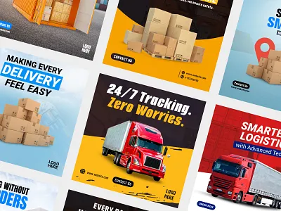 Logistic, Courier Service Linkedin Post and carousel design car carousel courier courier banner linkedin linkedin carousel linkedin carousel design linkedin post logistic logistic banner logistic service