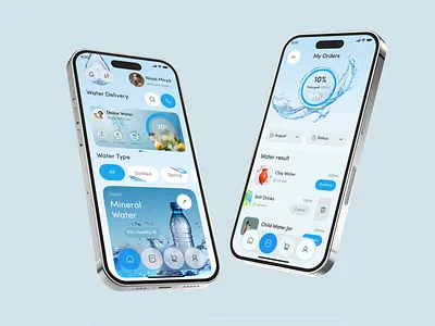 Smart Water Delivery Mobile App app design mobileapp mobileappportfolio productdeliveryapp smartdeliverysolution ui uiux water delivery waterappdesign