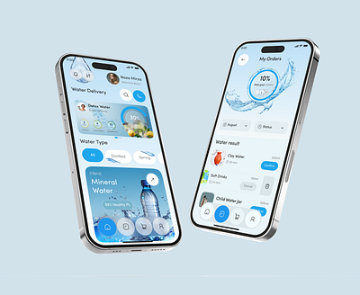 Smart Water Delivery Mobile App app design mobileapp mobileappportfolio productdeliveryapp smartdeliverysolution ui uiux water delivery waterappdesign