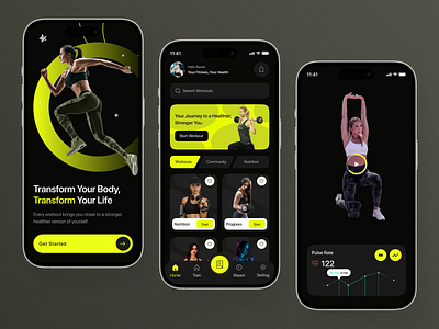 Fitness, Health | Mobile App | UI UX app coach design exercise fitness fitness website gym healthy ios app minimalist mobile modern ofspace personal trainer sport startup training weightloss workout yoga