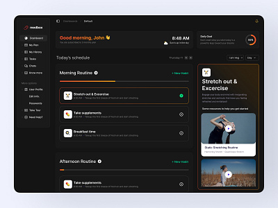 Dark Health Tech Dashboard dashboard design healthtech ui ux