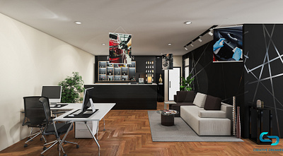 3D Interior Desgine of a Reception Area 3d 3d modeing 3d rendering 3dinteriordesign 3drender animation interiordesign3d visualization