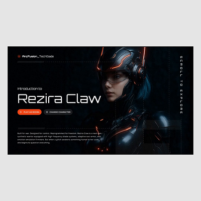Hero Section Futuristic Female Cyberpunk cyberpunk futuristic hero hero section ui