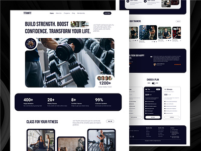 Gym Website Landing Page app fitness gym landing page mobile app ui uiux ux web website