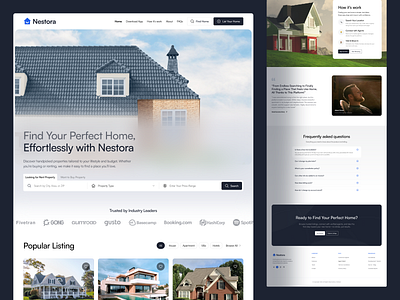 Home Finder Landing Page — Clean & User-Friendly UI ad listing design designerzafor figma design finding home website home listing home search landing page ui ui design user interface vortex dzign website design