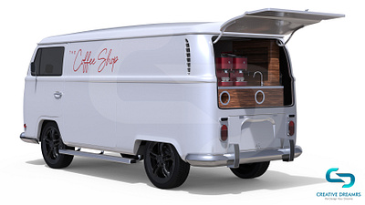 3D Product Design of a Van-based Mobile Coffee Shop 3d 3d modeing 3d rendering 3dproductdesign animation caddesign designconcept visualization