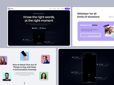 Website for AI-Powered Transcription & Communication Assistant ai ai assistant animation development landing page outcrowd ui uiux ux web web design web development webflow website