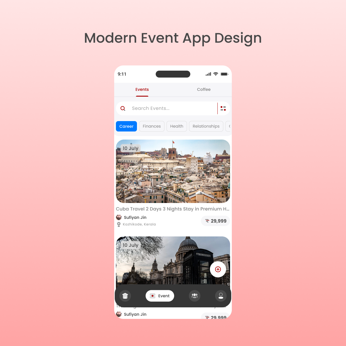 Event App Design android app design application design graphic design ui