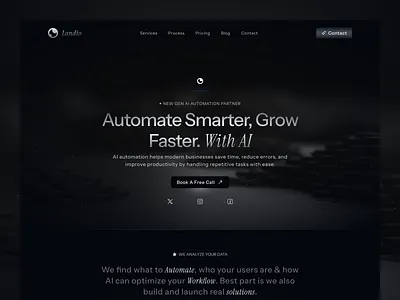 AI Agency Landing Page agency ai ai agency landing page ai assistant ai landing page ai service langing page ai tool aiagency artificial intelligence b2b saas blockchain crypto homieslab landing page saas saas company saaswebsite uiux web design