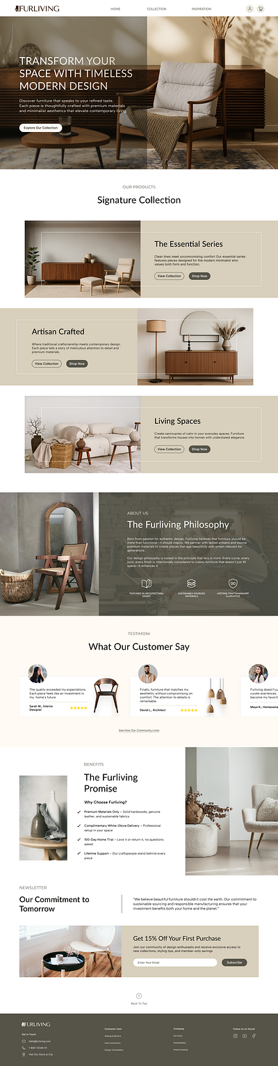 Furliving Homepage Design branding design furniture graphic design homescreen ui ux ux research web design website